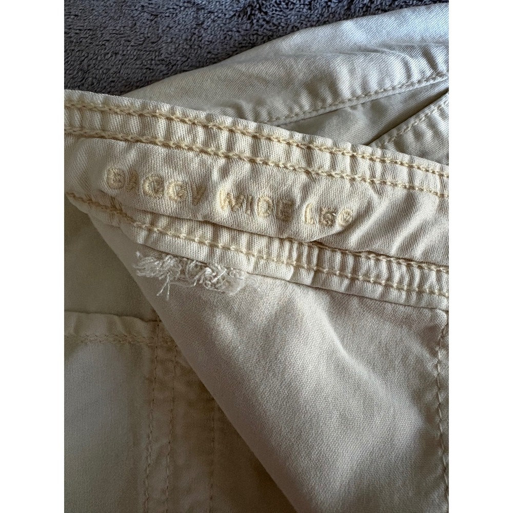 American Eagle Baggy Wide Leg Cargo Pants Sz 12 Tan Twill Lyocell Blend - Picture 4 of 8
